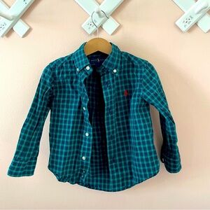 Ralph Lauren Classic Green and Red Button Down Shirt